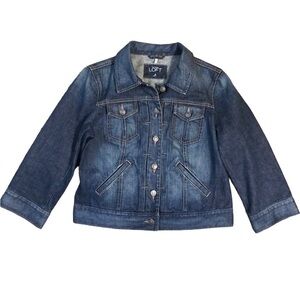 NEW Ann Taylor LOFT Unisex Denim Jacket Youth Size 8